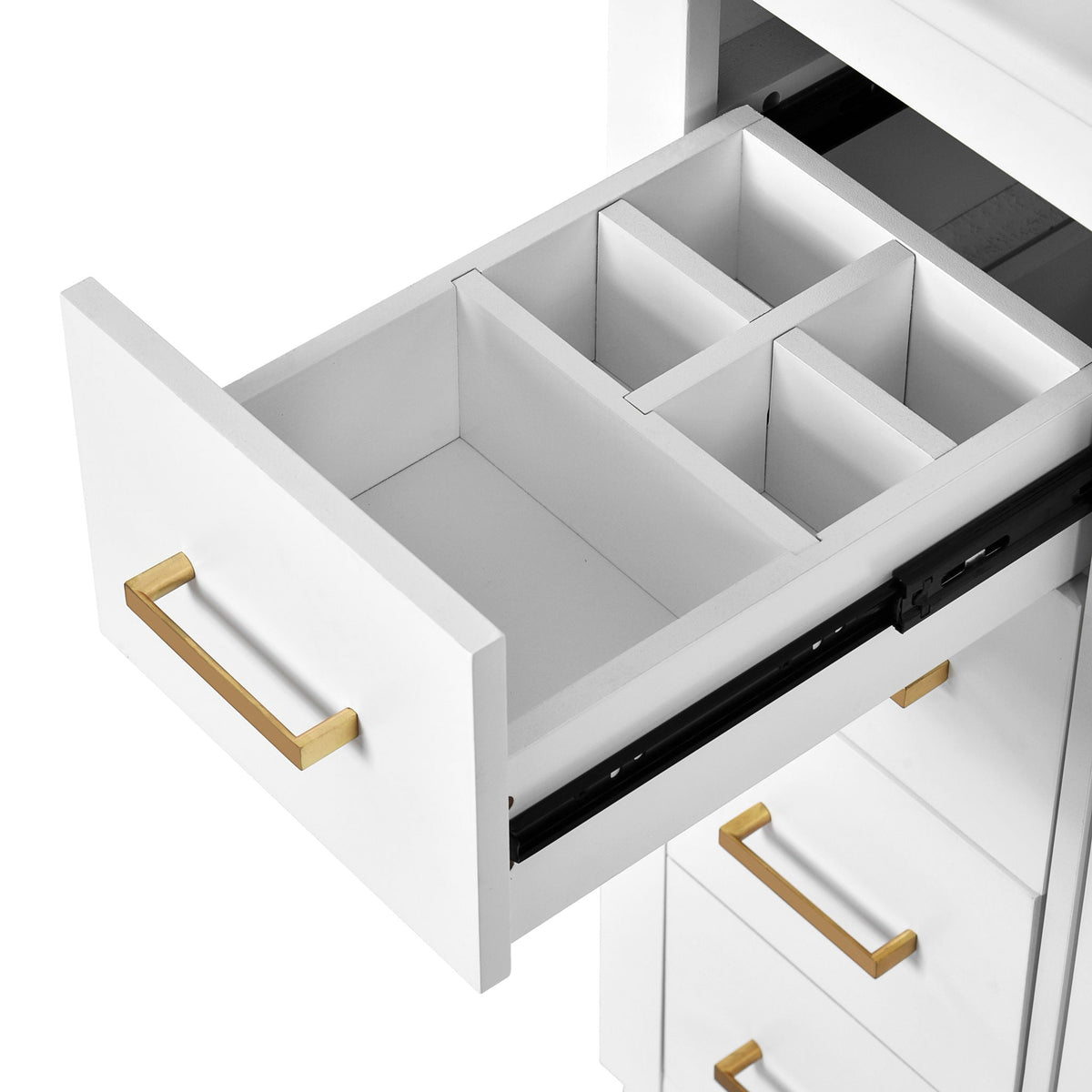 Ceramic Sink Vanity Combo with 3 Drawers and Soft Closing Doors - 30"