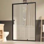 47-49" W × 72" H Pivot Shower Door with Easy-Clean Coating - Matte Black