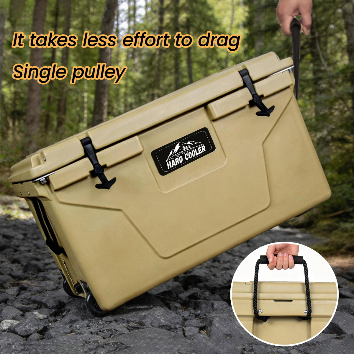 85 Quart Bear-Resistant Rotomolded Cooler with 6-Day Ice Retention - Khaki