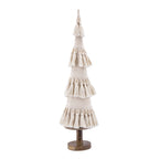 Fringes Embellished Cone With Wooden Base