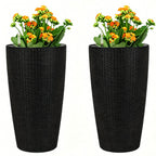 Tall Planters Set with Auto Watering and Water Level Monitor - Polypropylene