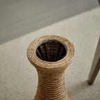 3 Piece Artificial Rattan Floor Vase Set with Modern Artistic Style - Beige