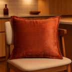 Velvet Throw Pillow with Plush Comfort - Reddish Brown