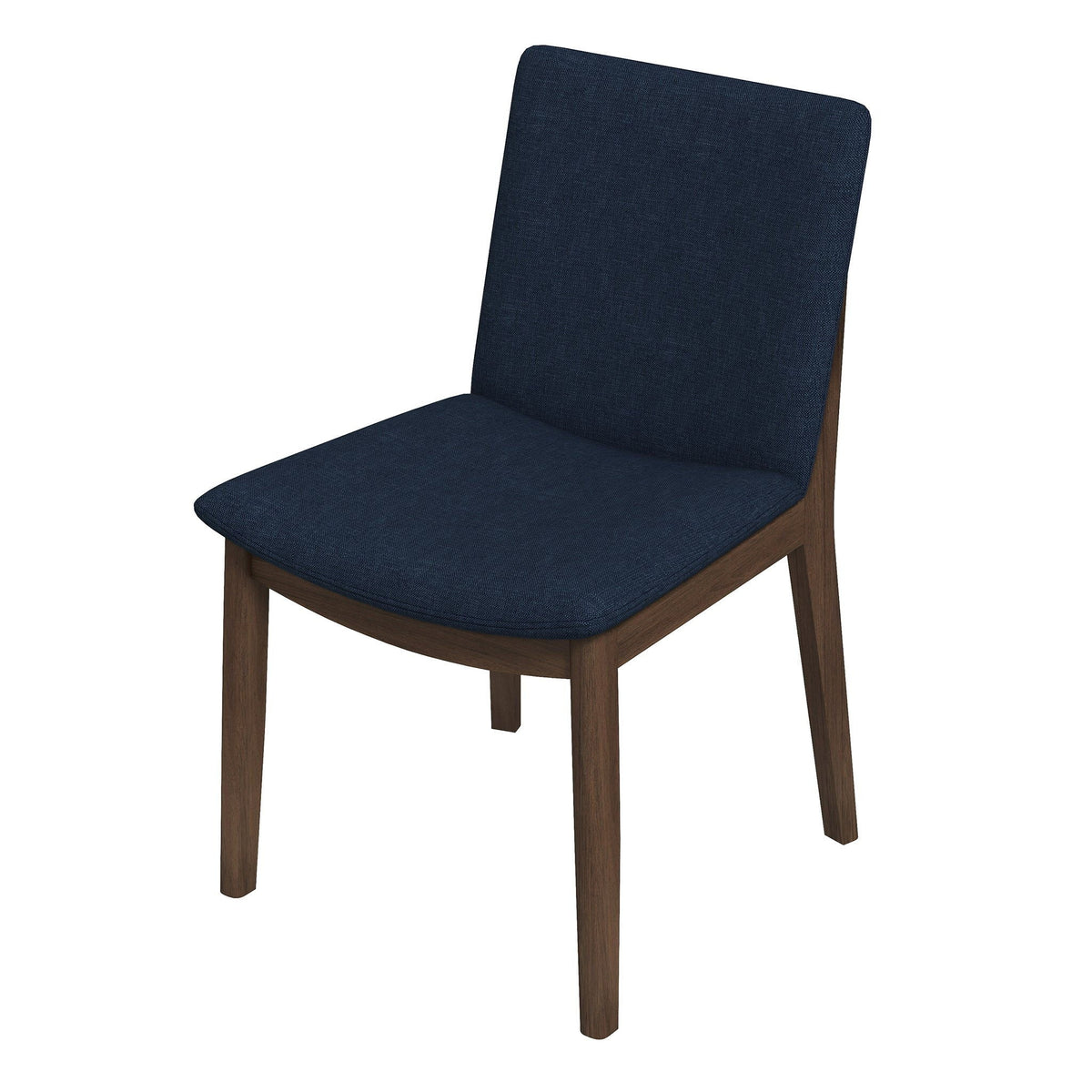 Mid-Century Modern Solid Wood Dining Chair Set with Fabric Upholstery - Multiple Colors