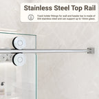 Frameless Single Sliding Shower Door with Stainless Steel Rollers - Chrome