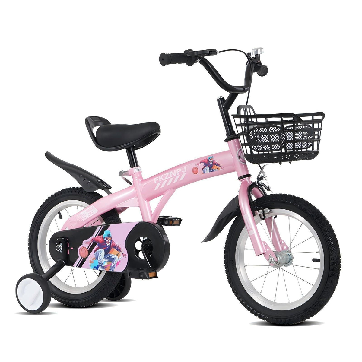 16-Inch Sporty Kids Cruiser Bike with Training Wheels - Green or Pink