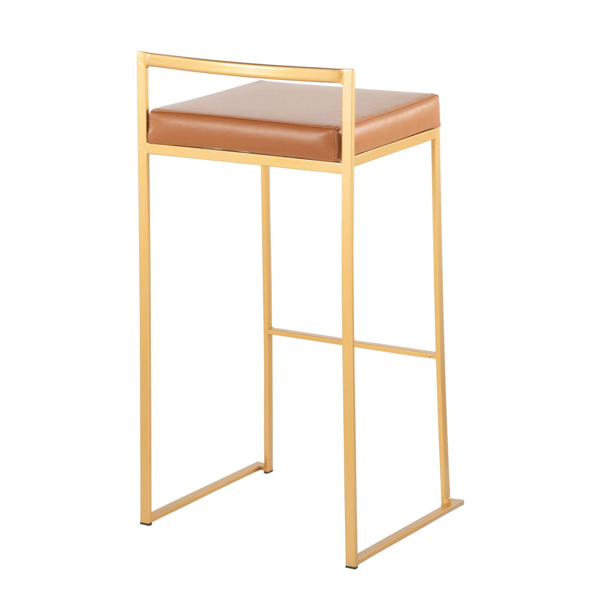 Contemporary Stackable Barstool Set with Upholstered Seat - Multiple Colors