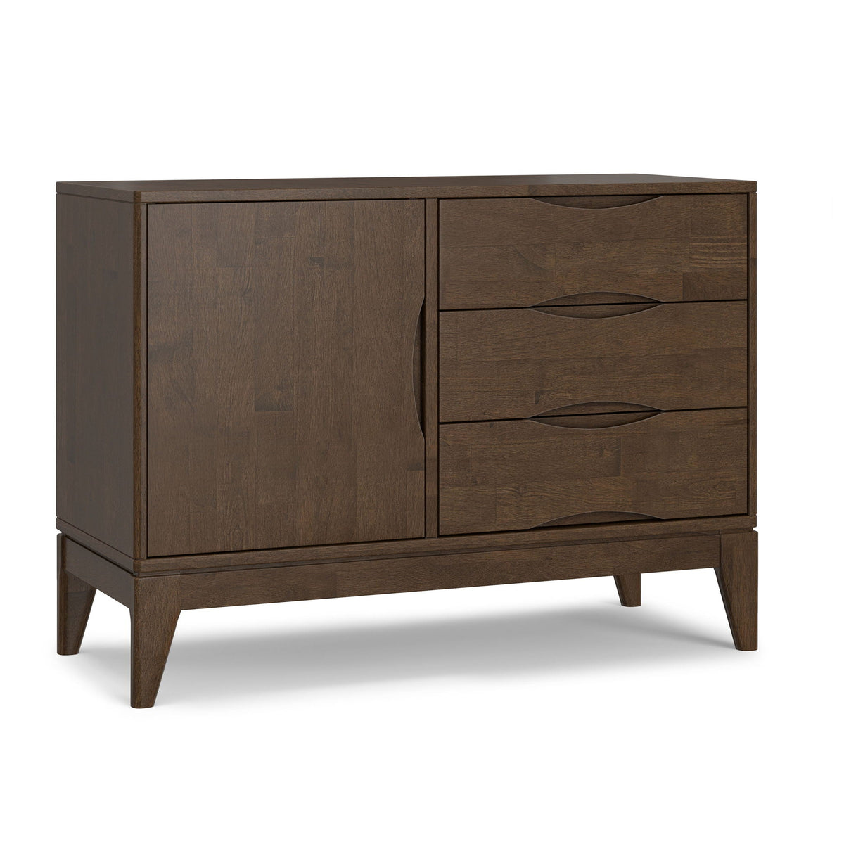 Walnut Brown 3 Drawer Sideboard with Three Storage Drawers - 41.6" Wide