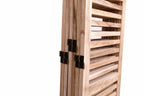 Light Brown Panel Folding Room Divider with Metal Hinges - Solid Wood