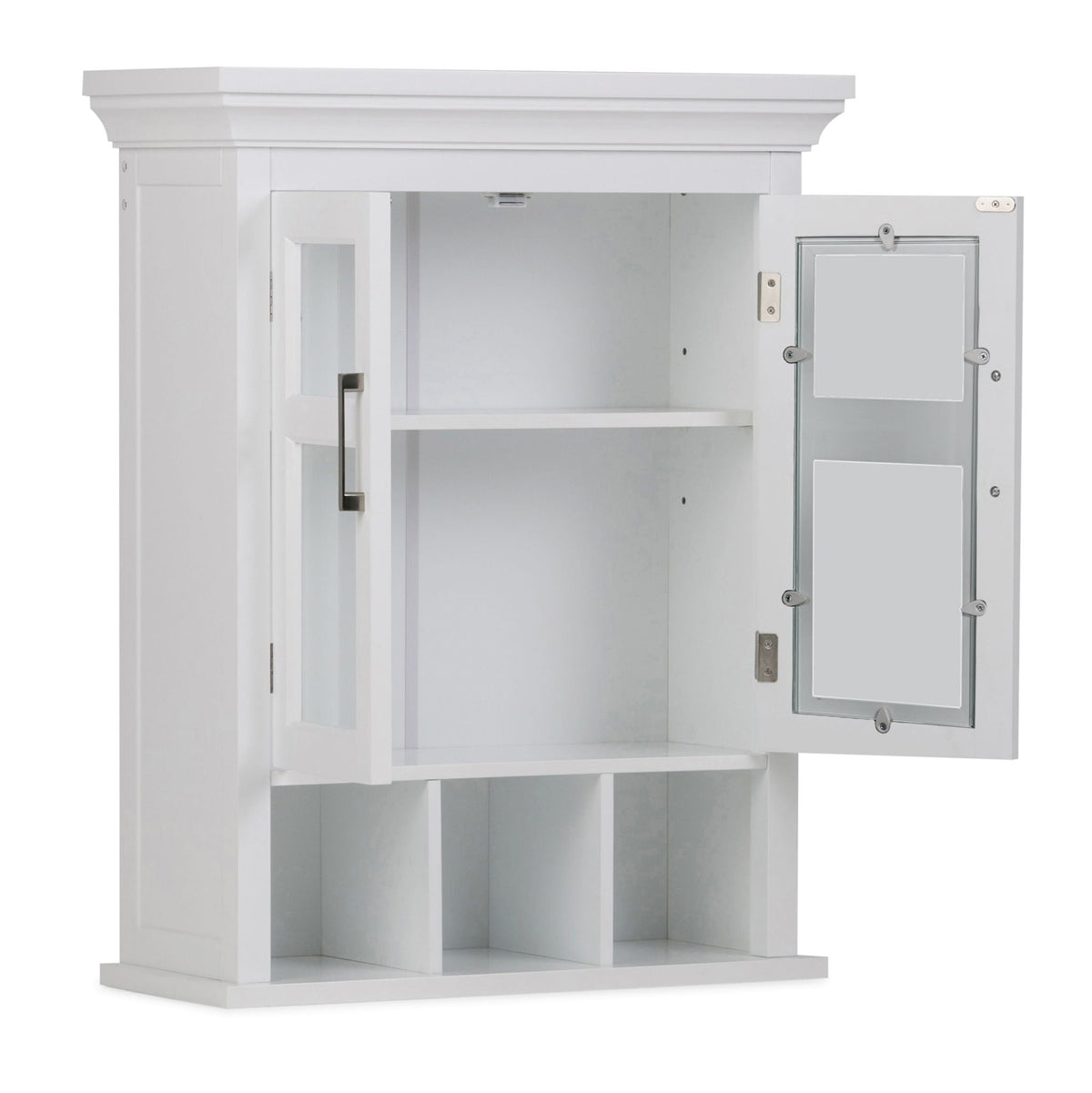 Avington 2 Door Wall Cabinet with Cubbies - Pure White