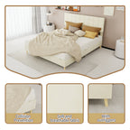 Modern Upholstered Queen Bed Frame with Tufted Headboard – Holland Velvet