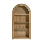 78.74" Tall Arched Bookcase with 4-Tier Shelving - Natural