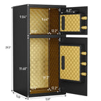 Large Double Door Digital Security Safe with Fireproof and Waterproof Bag - Black