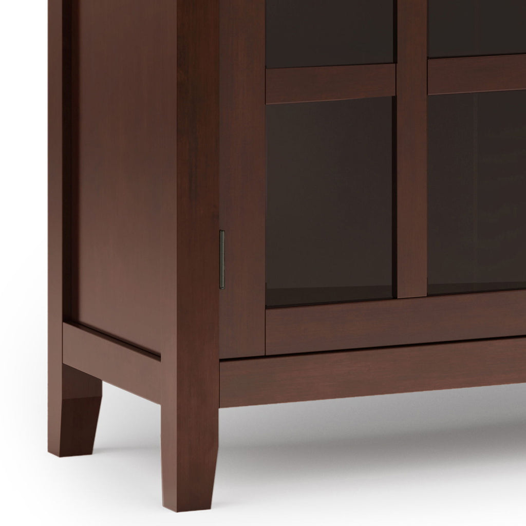 Large Sideboard Buffet with Glass Doors - Russet Brown