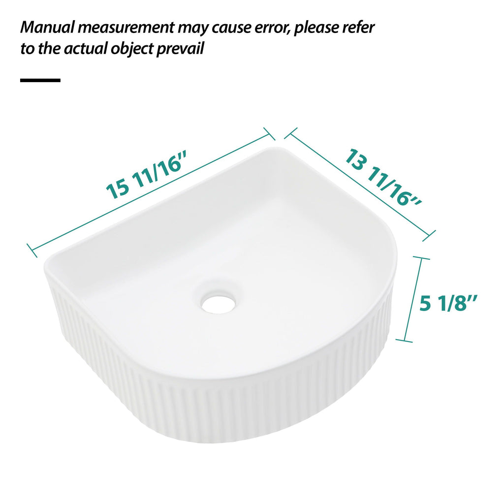 Vessel Bathroom Sink with Modern Design - White
