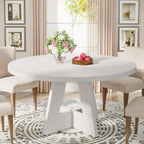 Round Dining Cross Base Kitchen Table with Engineered Wood - Assorted Colors