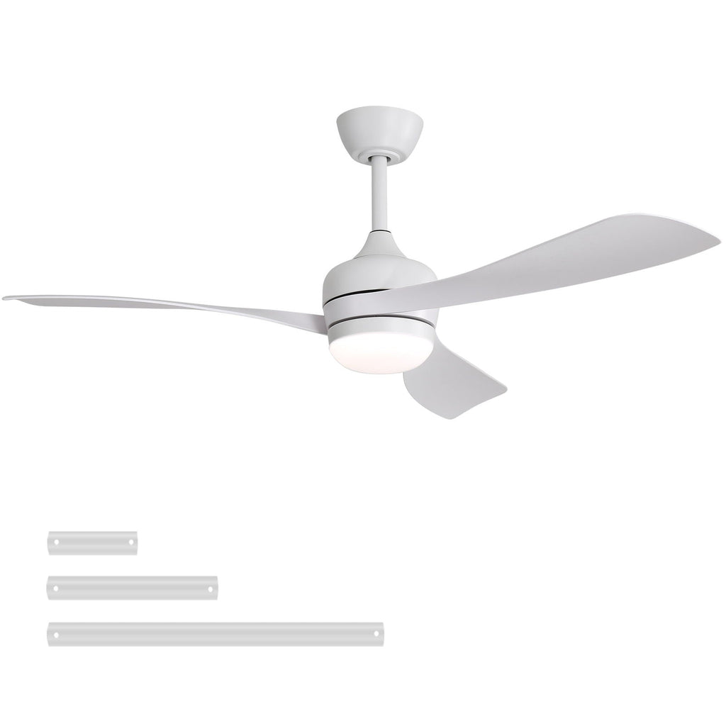 Ceiling Fan with Reversible DC Motor and Remote Control - White or Dark Brown