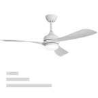 Ceiling Fan with Reversible DC Motor and Remote Control - White or Dark Brown