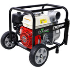 Honda GX160 Engine Water Pump 3" with Accessories Kit and Handle Wheel Kit - Black/Red