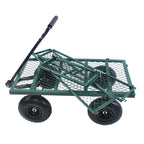 Green Outdoor Wagon Cart with Foldable Steel Frame - 550 lb Capacity