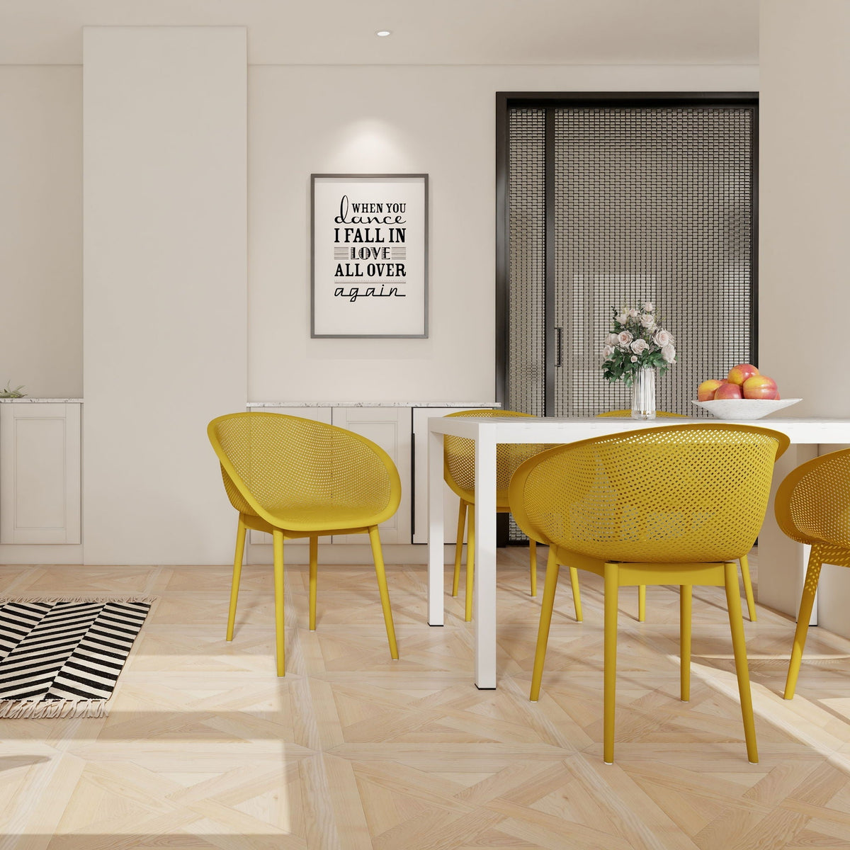 2 Piece Durable Single Chair With Hollow Out Design