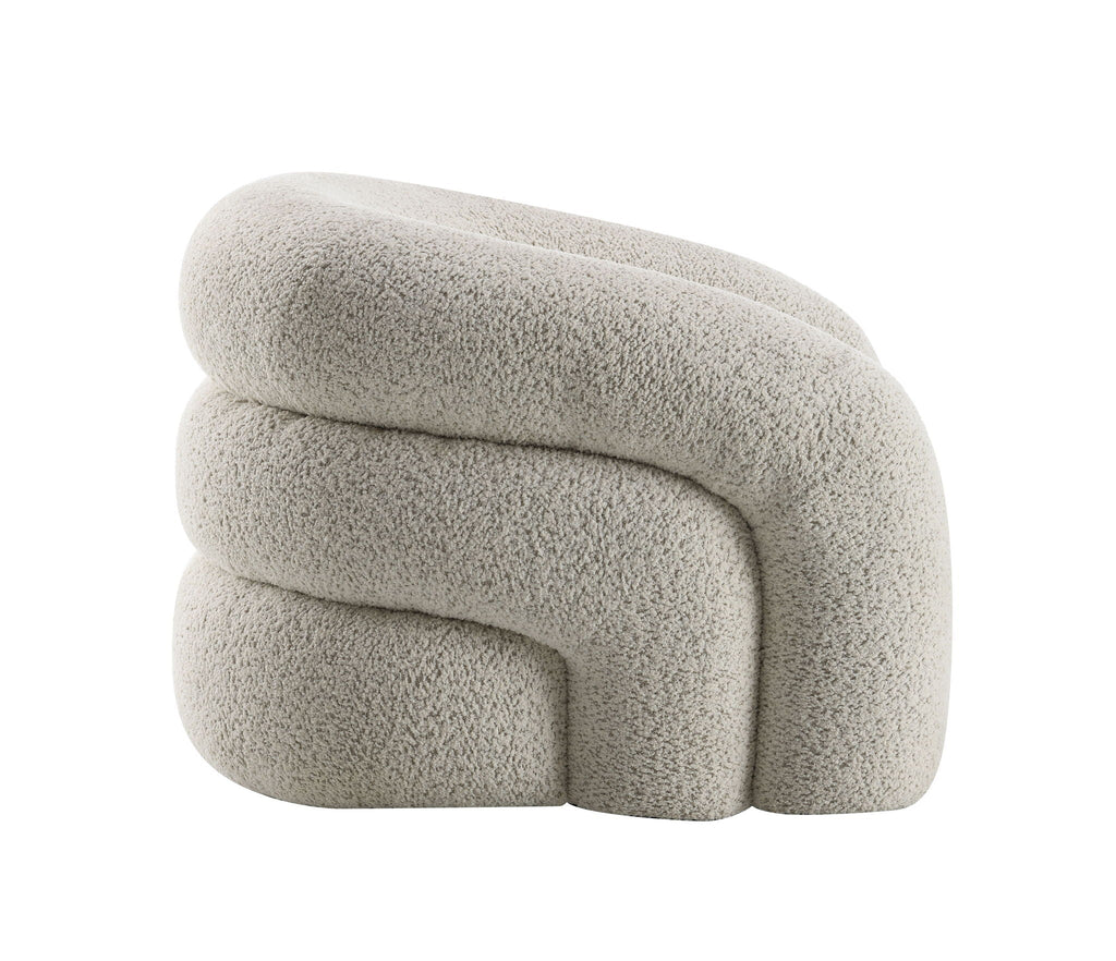 Gray Boucle Swivel Chair with 360° Rotation – Irma Chair