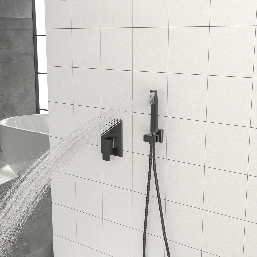 Modern Dual Shower Head System with 16" Ceiling Mount - Multiple Finishes