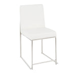 Fuji Contemporary High Back Dining Chair Set with Upholstered Seat - Multiple Colors