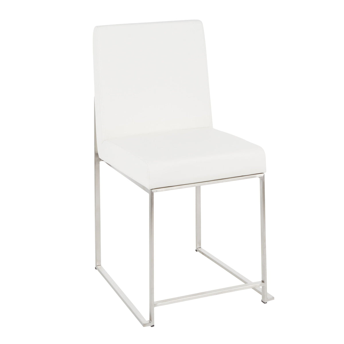 Fuji Contemporary High Back Dining Chair Set with Upholstered Seat - Multiple Colors