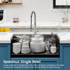 Stainless Steel Kitchen Sink with Overmount Single Bowl - Brushed Finish