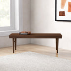 Dark Brown Wood Accent Bench with Solid Wood Frame - Mia
