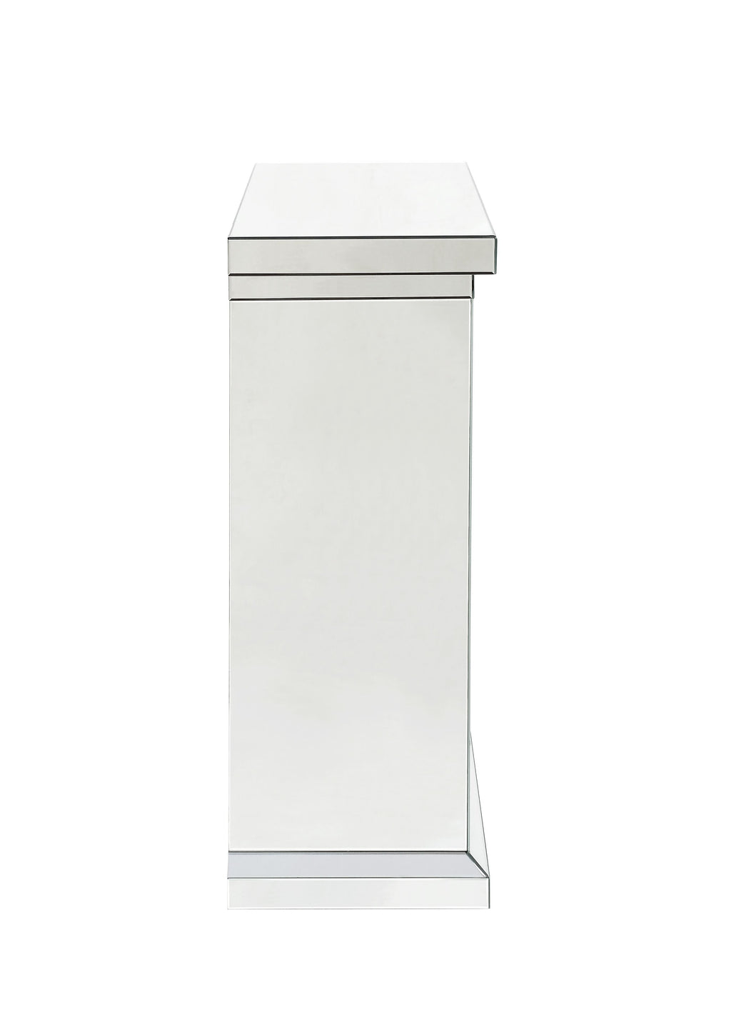 Mirrored Electric Fireplace with Faux Diamond Inlay - Silver