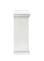 Mirrored Electric Fireplace with Faux Diamond Inlay - Silver