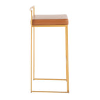 Contemporary Stackable Barstool Set with Upholstered Seat - Multiple Colors