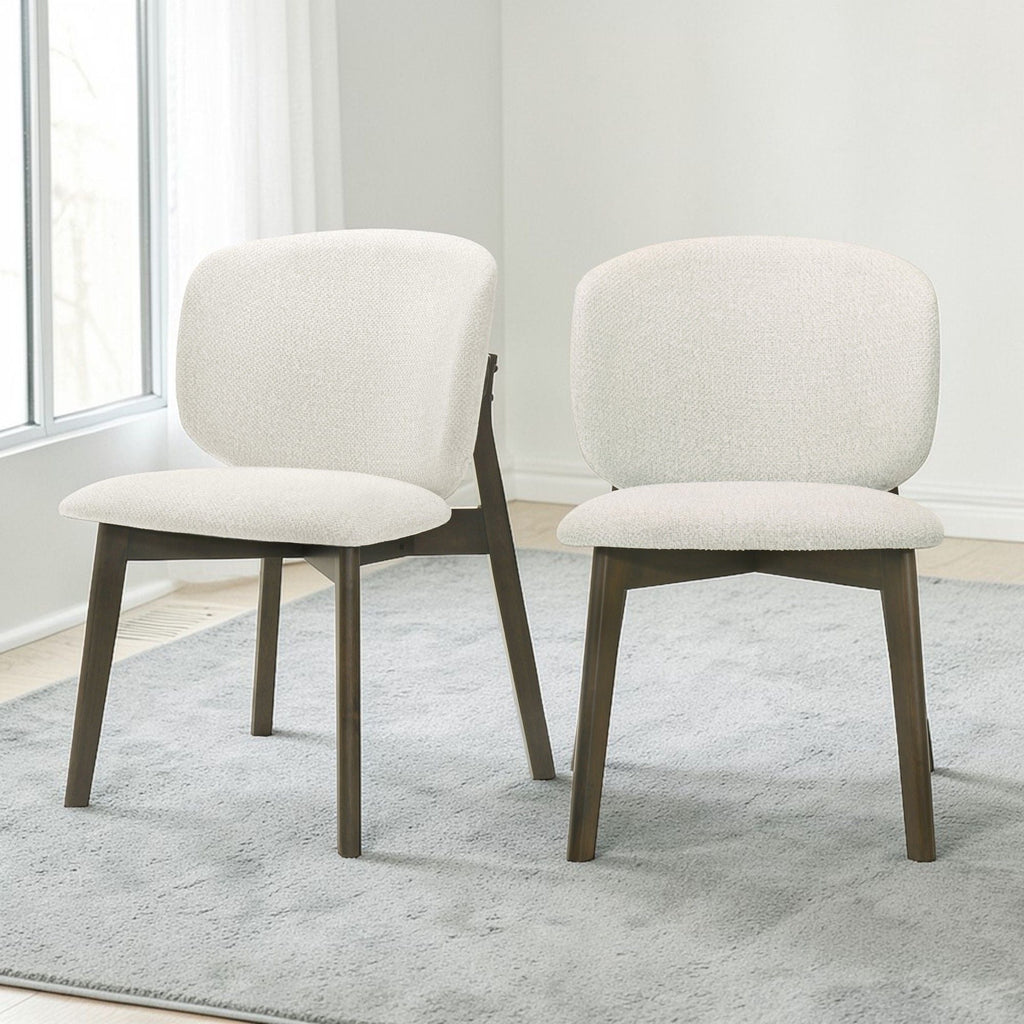 Gray & Walnut Side Chair Set with Cushion - Set of 2