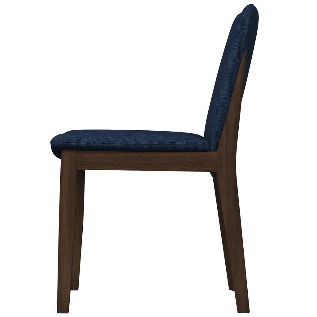 Mid-Century Modern Solid Wood Dining Chair Set with Fabric Upholstery - Multiple Colors