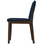 Mid-Century Modern Solid Wood Dining Chair Set with Fabric Upholstery - Multiple Colors