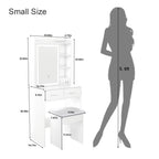 Small Makeup Vanity Desk with Mirror & LED Lights