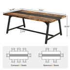 Modern Rectangular Conference Table for 6-8 People with Durable Frame - Dark Gray or Dark Brown