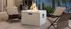 U_Style MGO Outdoor Square Fire Pit with Steel Burner