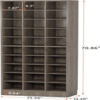 10 Tier Shoe Storage Cabinet with 30 Cubbies - Wood - Multiple Colors