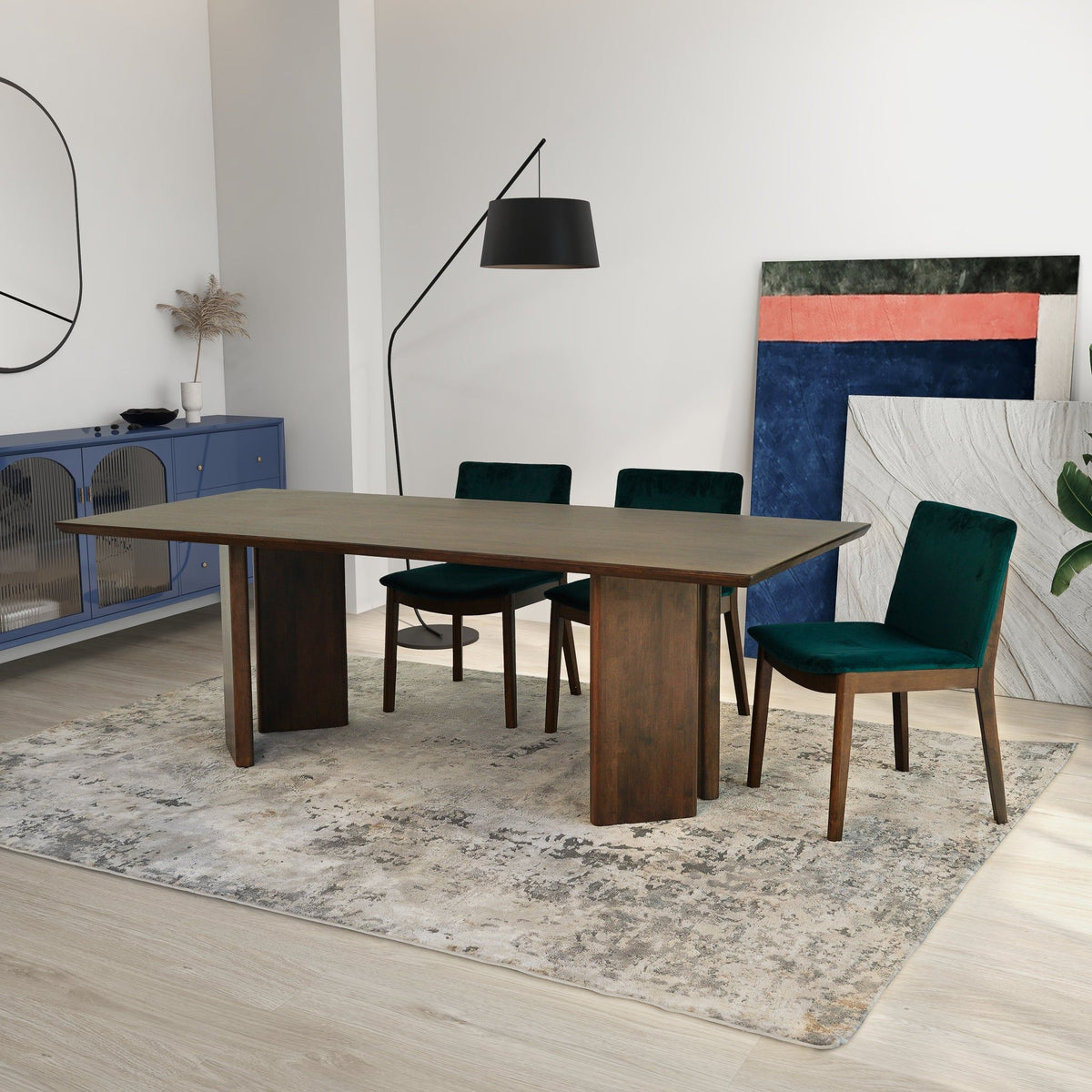 Walnut Dining Table with Japandi Design - Alden