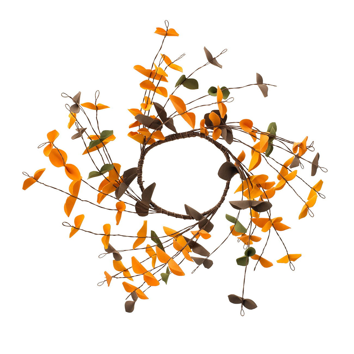 Fall Leaves Wreath Set - Orange Multi (Set of 12)