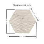 Hexagon Natural Stone Marble Decorative Tile Set with 3D Fluted Texture - Gray or White
