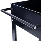 Elevated Metal Planter Garden Bed with Wheels - Black