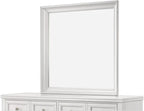 Square Mirror with Beveled Glass - White or Gray