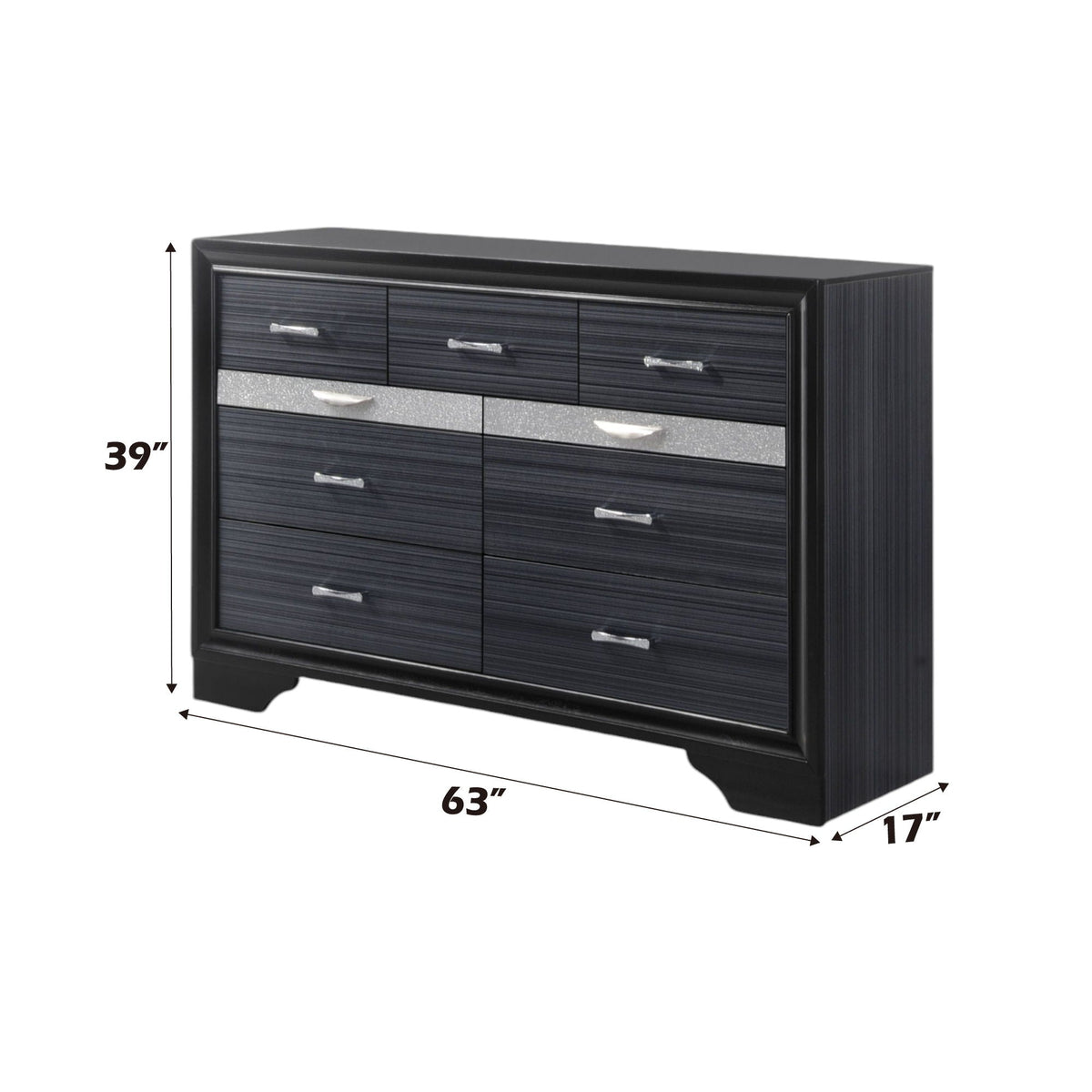 Naima Versatile Storage Dresser with Felt-Lined Jewelry Drawer – White or Black