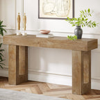 Extra Long Narrow Console Table with Open Storage Shelf - Dark Brown, Light Brown, or Dark Gray