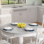 5-Piece Solid Wood Dining Set — White or Dark Gray
