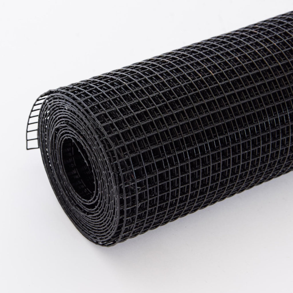 Vinyl Coated Hardware Cloth Fencing with 1/4" Mesh - Black